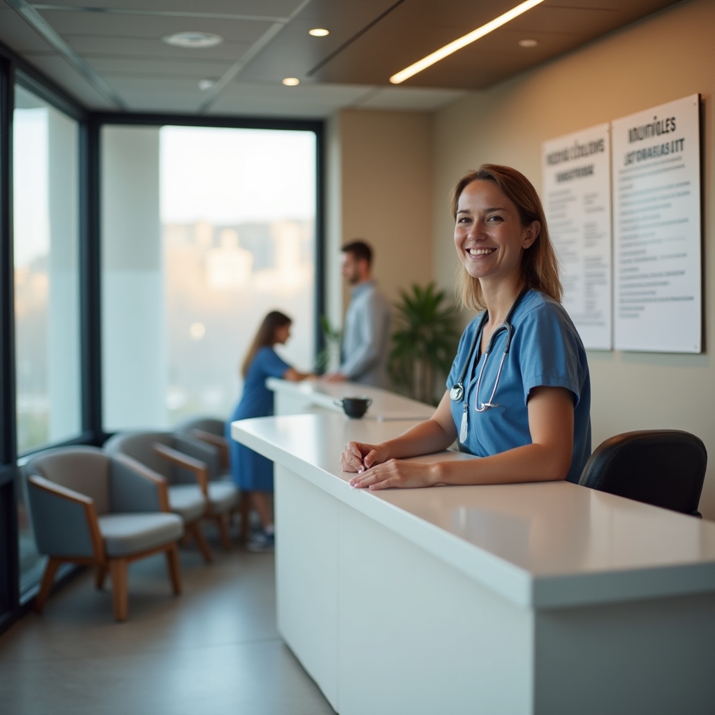 Recepce zdravotnické kliniky s více pracovišti